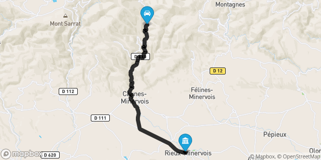 Itinéraire vers Rieux-Minervois