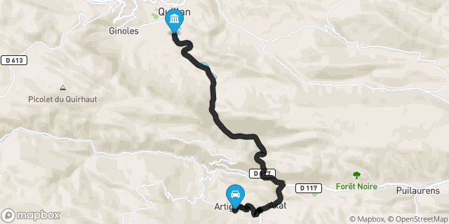 Itinéraire vers Quillan