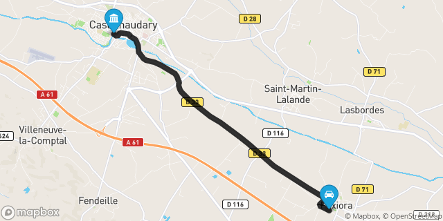 Itinéraire vers Castelnaudary