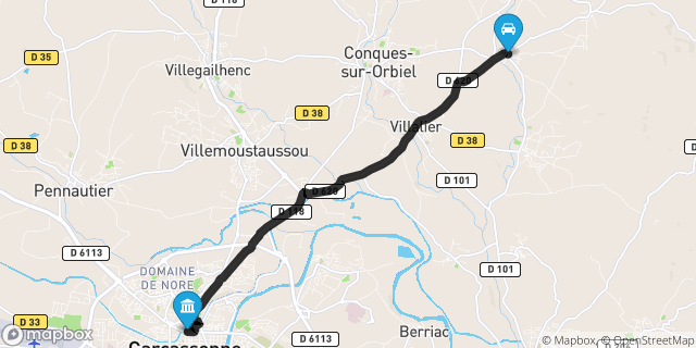 Itinéraire vers Carcassonne