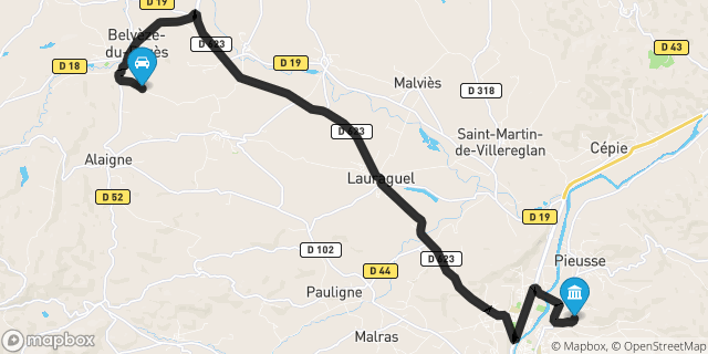 Itinéraire vers Limoux