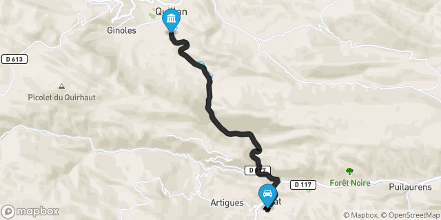 Itinéraire vers Quillan