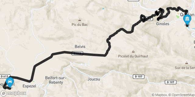 Itinéraire vers Quillan