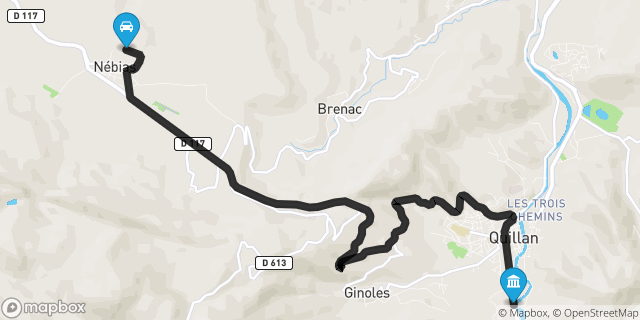 Itinéraire vers Quillan