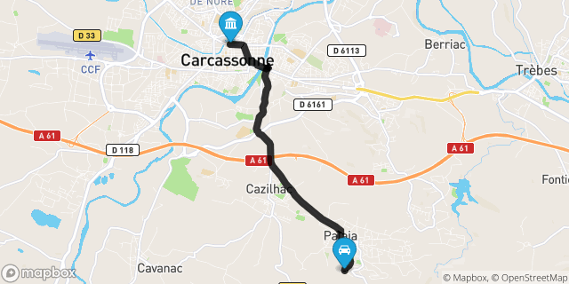 Itinéraire vers Carcassonne