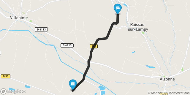 Itinéraire vers Bram