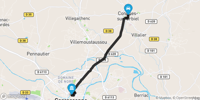 Itinéraire vers Carcassonne
