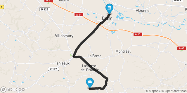 Itinéraire vers Bram