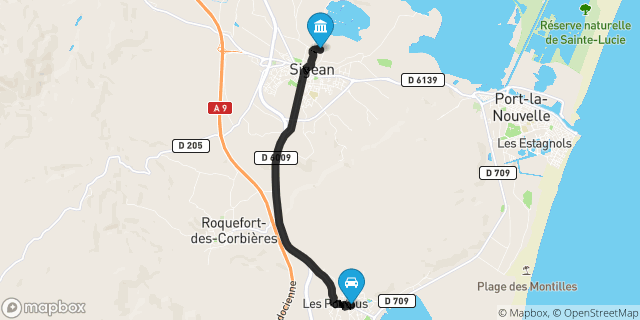 Itinéraire vers Sigean