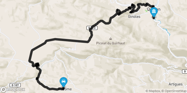 Itinéraire vers Quillan