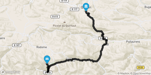 Itinéraire vers Quillan