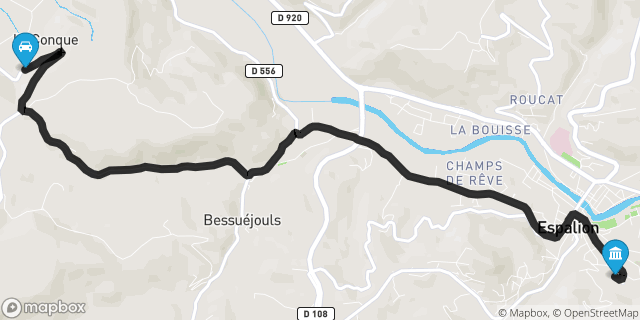 Itinéraire vers Espalion