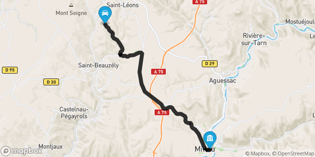 Itinéraire vers Millau