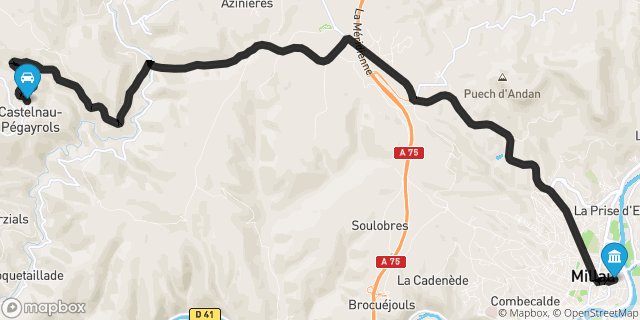 Itinéraire vers Millau