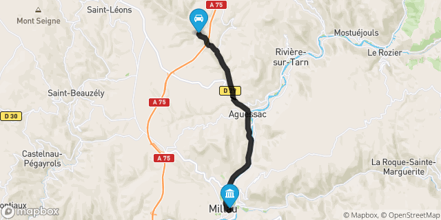 Itinéraire vers Millau