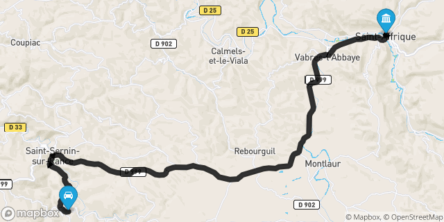 Itinéraire vers Saint-Affrique