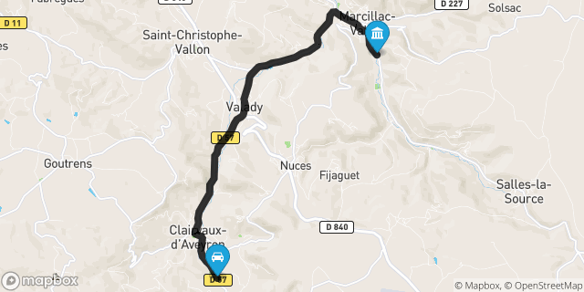 Itinéraire vers Marcillac-Vallon