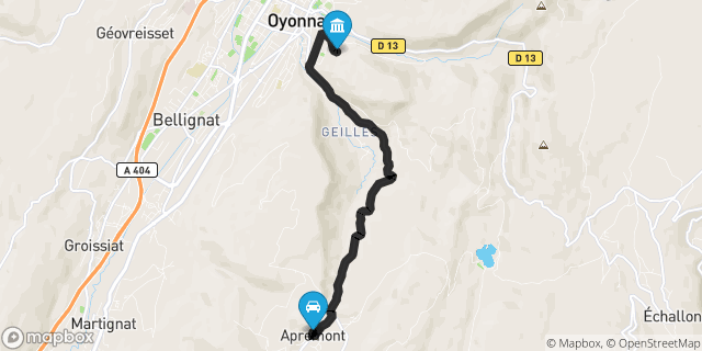 Itinéraire vers Oyonnax