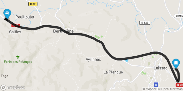 Itinéraire vers Laissac
