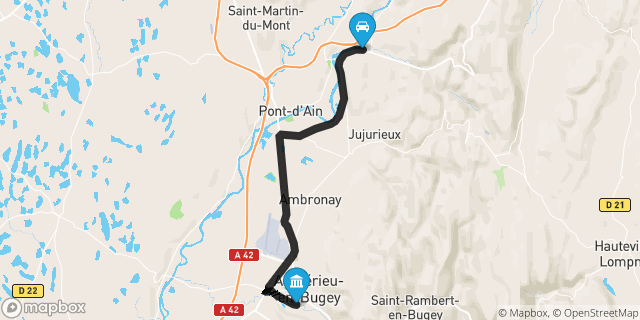 Itinéraire vers Ambérieu-en-Bugey