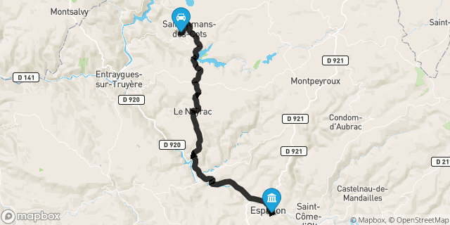 Itinéraire vers Espalion