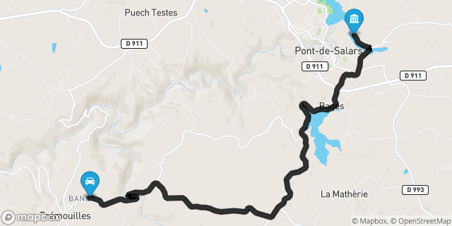 Itinéraire vers Pont-de-Salars