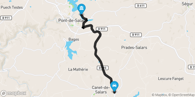 Itinéraire vers Pont-de-Salars