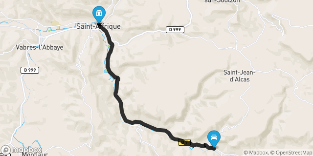 Itinéraire vers Saint-Affrique