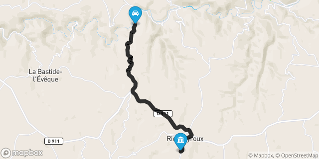 Itinéraire vers Rieupeyroux