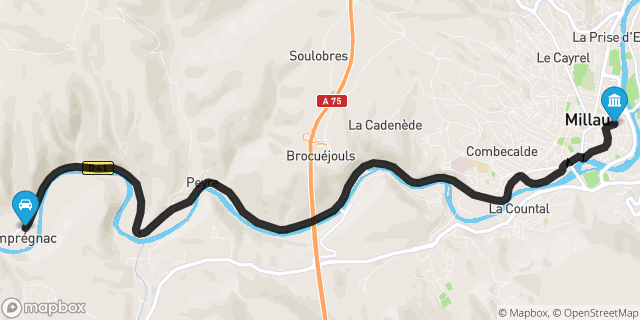 Itinéraire vers Millau
