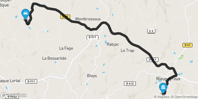 Itinéraire vers Rieupeyroux
