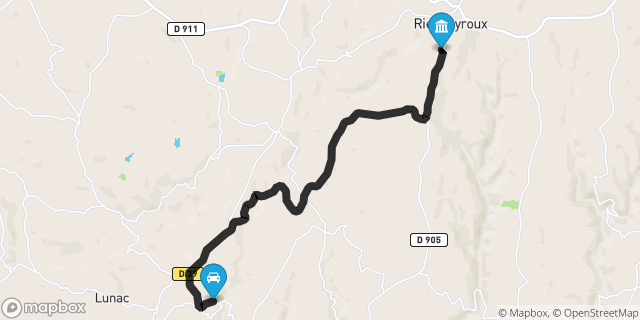 Itinéraire vers Rieupeyroux