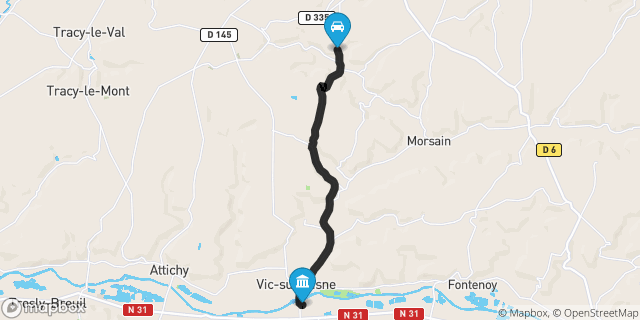 Itinéraire vers Vic-sur-Aisne
