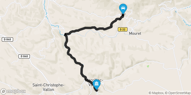 Itinéraire vers Marcillac-Vallon