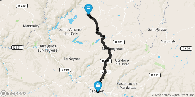 Itinéraire vers Espalion