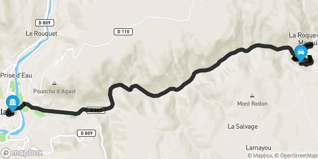 Itinéraire vers Millau