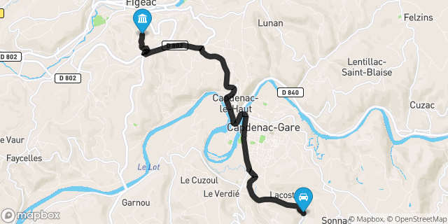 Itinéraire vers Figeac