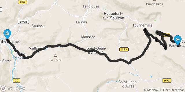 Itinéraire vers Saint-Affrique