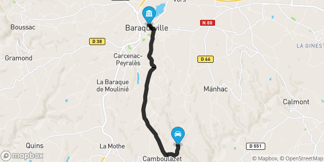 Itinéraire vers Baraqueville