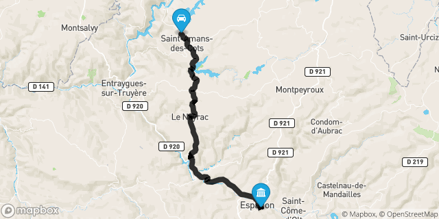 Itinéraire vers Espalion