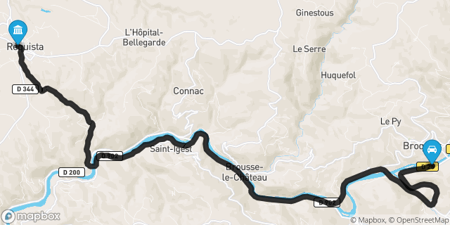 Itinéraire vers Réquista
