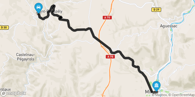 Itinéraire vers Millau