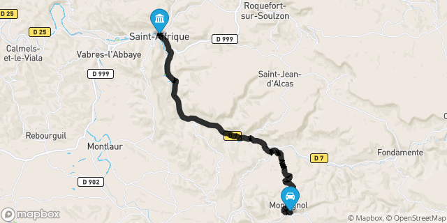 Itinéraire vers Saint-Affrique