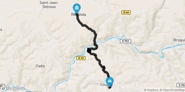 Itinéraire vers Réquista