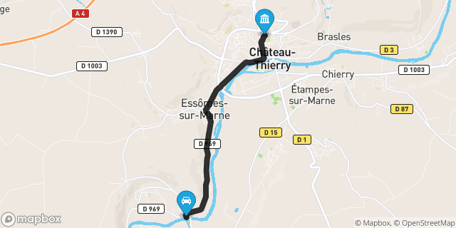 Itinéraire vers Château-Thierry