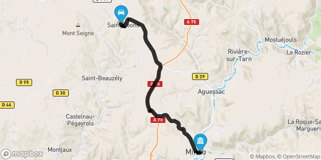 Itinéraire vers Millau