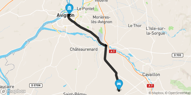 Itinéraire vers Avignon