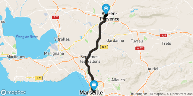 Itinéraire vers Marseille