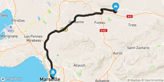 Itinéraire vers Marseille