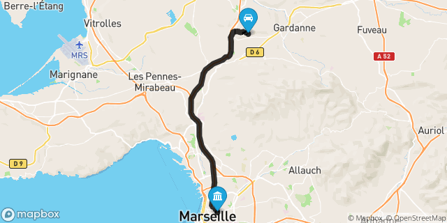 Itinéraire vers Marseille